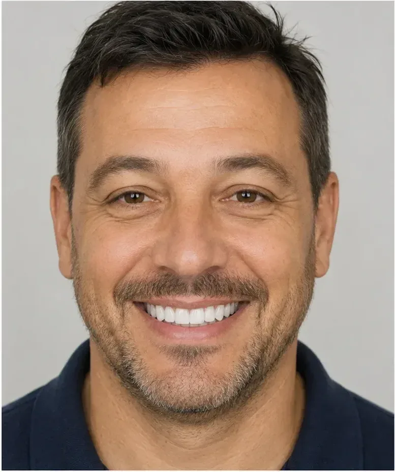 Full mouth restoration in Istanbul — patient smile after treatment
