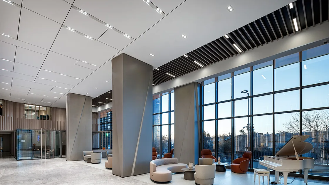 Spacious hospital reception area